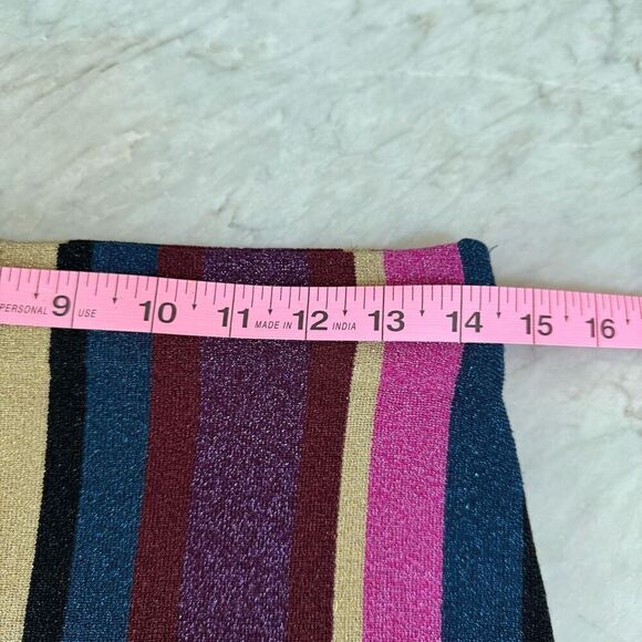 Rachel Roy Dark Pink Stripe Metallic Pencil stretch Skirt Pink Size M NWOT - Picture 6 of 7